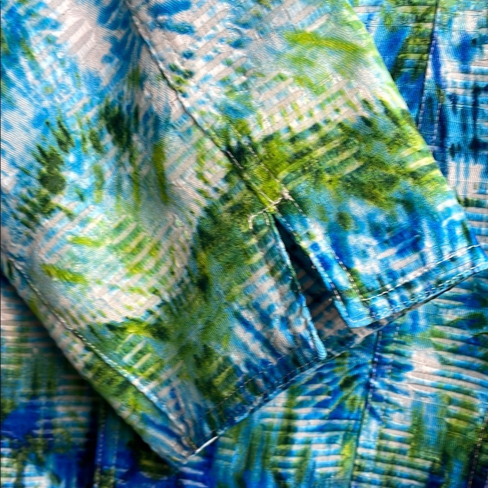Alfred Dunner Tie-Dye Jacket - Blue and Green - Picture 6 of 7